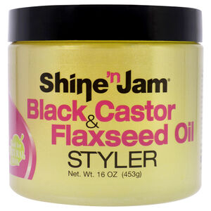 Shine-n-Jam Black Castor and Flaxseed Oil Styler by Ampro for Women - 16 oz Gel